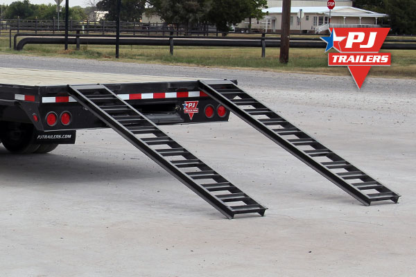 PJ Trailers Straight Deck with 8 ft Slide-in Ramps
